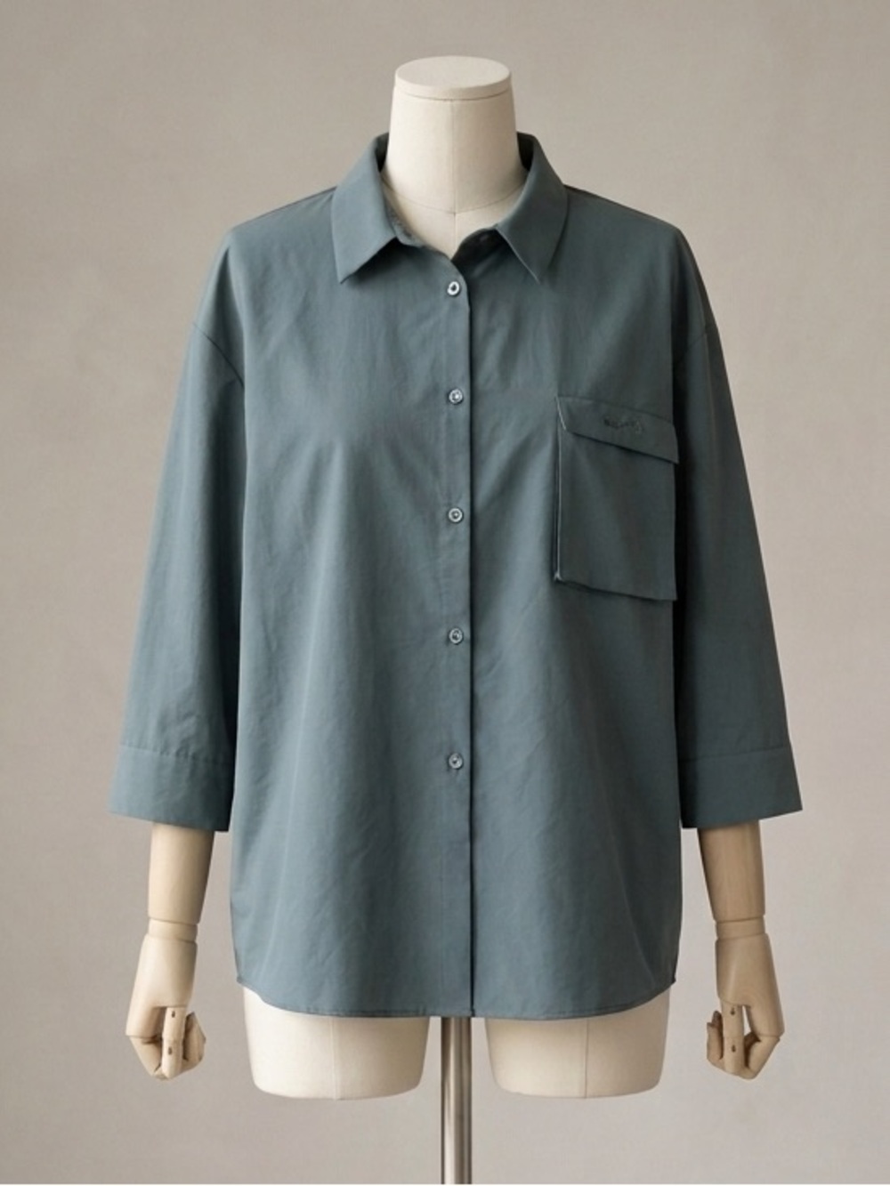 Girl Crush Sustainable Material Button Down Shirt, Teal Green, Size XL